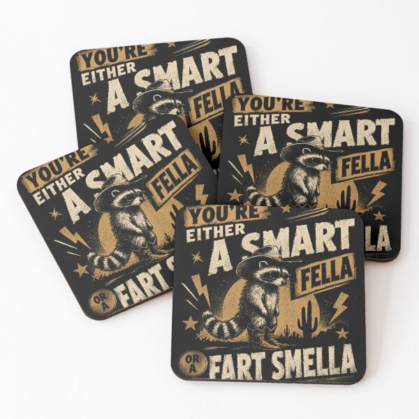 Item preview, You're Either A Smart Fella Or A Fart Smella Funny Raccoon Cowboy Sarcasm designed and sold by JonesFlora2025.