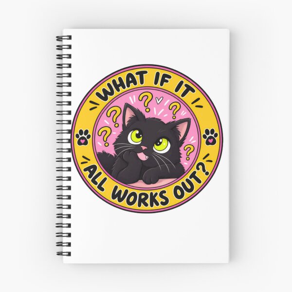 Item preview, What If It All Works Out Black Cat Optimistic Feline Lover designed and sold by SkeletonsDanger.