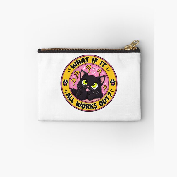 Item preview, What If It All Works Out Black Cat Optimistic Feline Lover designed and sold by SkeletonsDanger.