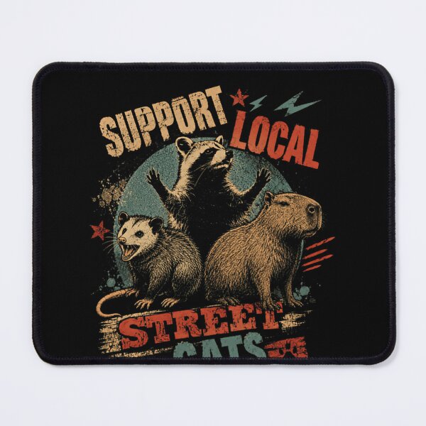 Item preview, Support Local Street Cats Raccoon Opossum Capybara Urban Wildlife Lover designed and sold by JonesFlora2025.