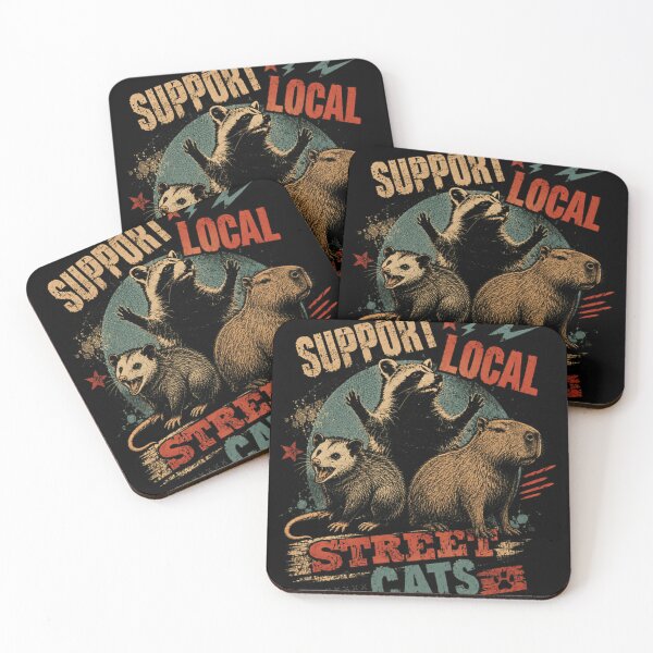 Item preview, Support Local Street Cats Raccoon Opossum Capybara Urban Wildlife Lover designed and sold by JonesFlora2025.