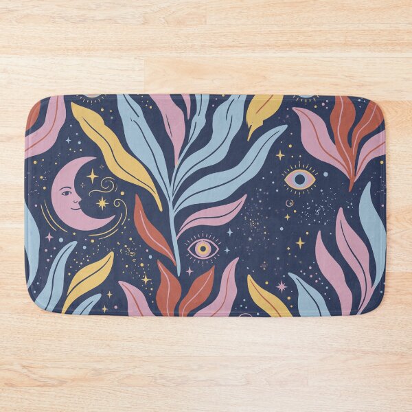 Item preview, Moons with Faces, Mystic Eyes, and Esoteric Botanical Leaves designed and sold by Pattique.