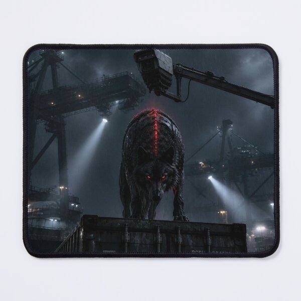 Item preview, Cyberpunk Alpha Wolf Industrial Dystopian Dark Fantasy Art designed and sold by LazyDayzCo.