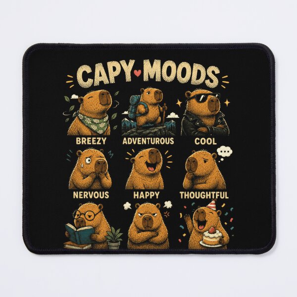 Item preview, Capy Moods Capybara Animal Lover Funny Emotions Fan designed and sold by JonesFlora2025.