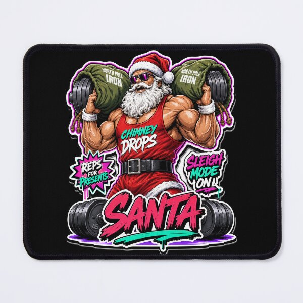 Item preview, Funny Bodybuilder Santa Gym Christmas Workout designed and sold by Design Vibras.