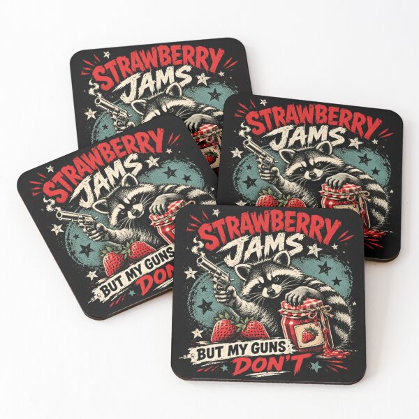 Item preview, Strawberry Jams But My Guns Don't Raccoon Gun Owner Firearm Enthusiast designed and sold by JonesFlora2025.