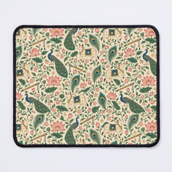 Item preview, Krishna Vrindavan Pichwai Folk Art Seamless Pattern designed and sold by Fanverse Merchandise.