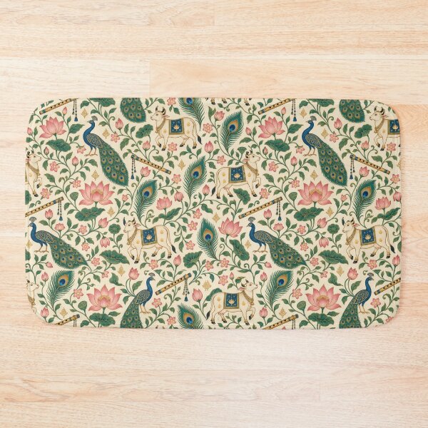 Item preview, Krishna Vrindavan Pichwai Folk Art Seamless Pattern designed and sold by Fanverse Merchandise.