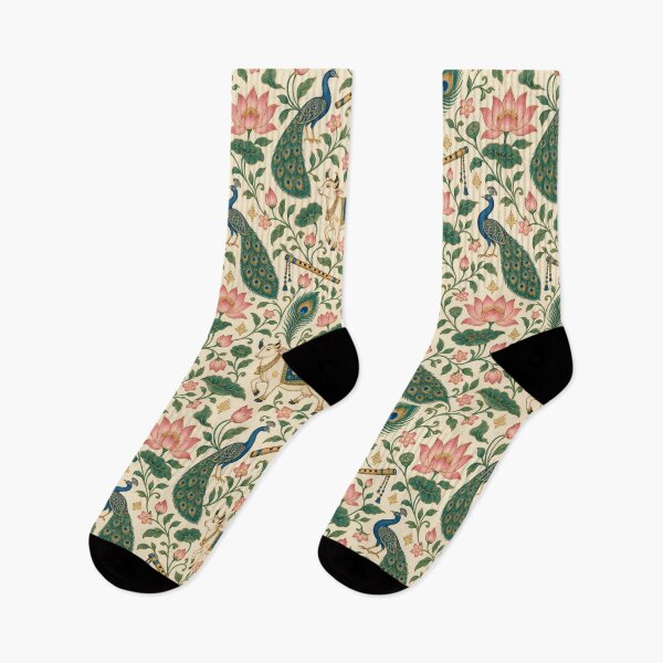Aperçu de l'œuvre Modèle sans couture d'art populaire Krishna Vrindavan Pichwai créée et vendue par Fanverse Merchandise.