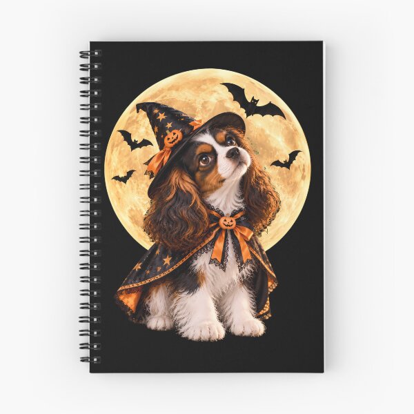 Item preview, Halloween Cavalier King Charles Spaniel Witch Under the Full Moon designed and sold by ManJiangHong.