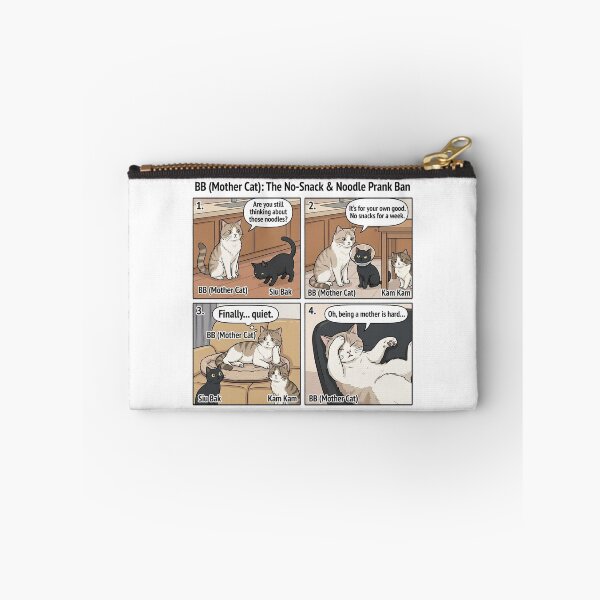 Item preview, BB The Mother Cat: The No-Snack & Noodle Prank Ban Cat Comic designed and sold by PetalsPaws.