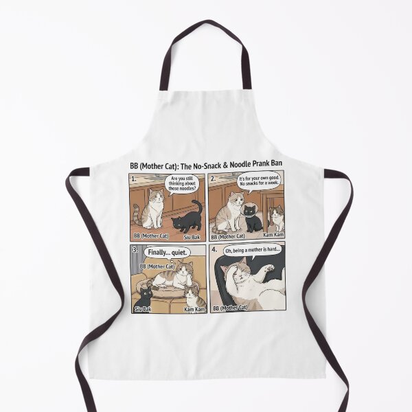 Item preview, BB The Mother Cat: The No-Snack & Noodle Prank Ban Cat Comic designed and sold by PetalsPaws.