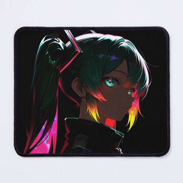 Item preview, Neon Cyberpunk Anime Girl Rainbow Hair Futuristic Streetwear designed and sold by Dyan4.