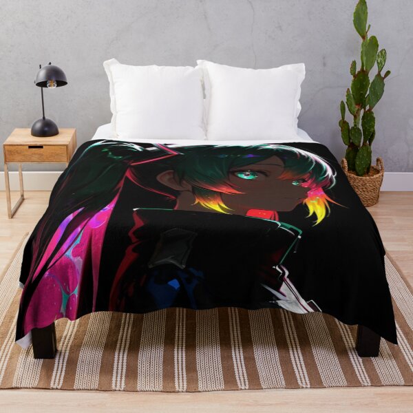 Item preview, Neon Cyberpunk Anime Girl Rainbow Hair Futuristic Streetwear designed and sold by Dyan4.