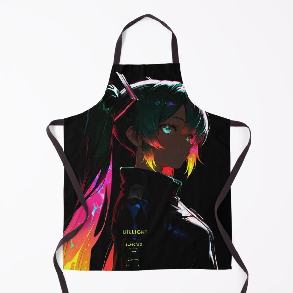 Item preview, Neon Cyberpunk Anime Girl Rainbow Hair Futuristic Streetwear designed and sold by Dyan4.
