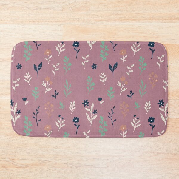 Item preview, Small Retro Wildflowers in Dusty Rose and Turquoise designed and sold by Pattique.