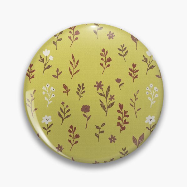 Item preview, Small Retro Wildflowers in Mustard Yellow and Brown designed and sold by Pattique.