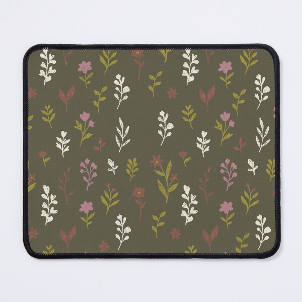 Item preview, Small Retro Wildflowers in Olive Green and Cream designed and sold by Pattique.