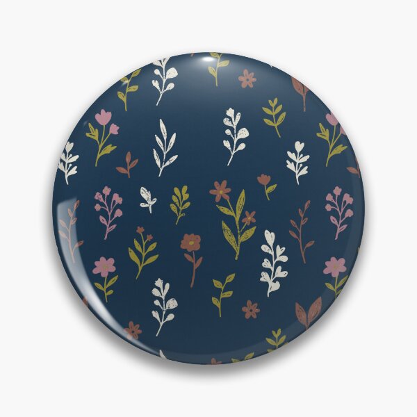 Item preview, Small Retro Wildflowers in Navy Blue and Cream designed and sold by Pattique.
