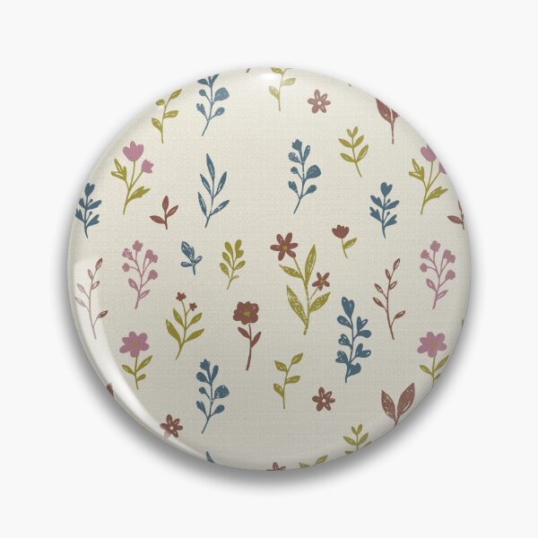 Item preview, Small Retro Wildflowers in Cream and Cosmic Blue designed and sold by Pattique.