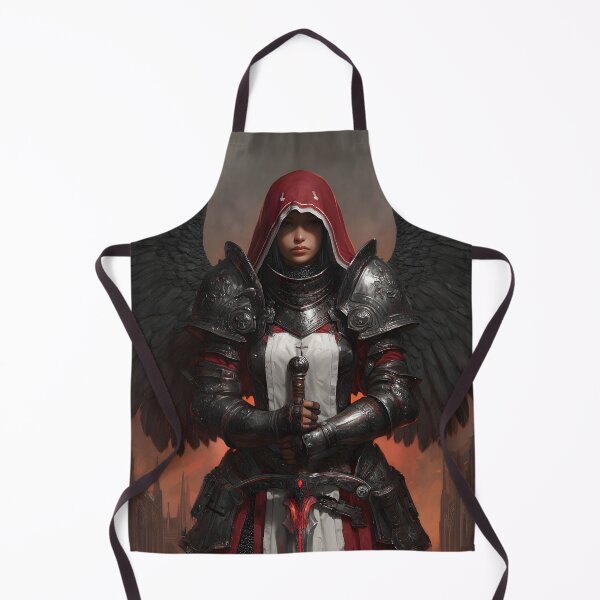 Item preview, Dark Fantasy Female Warrior Red Hooded Angel with Sword designed and sold by GrinGalore.