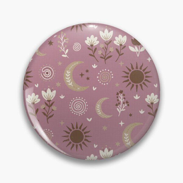 Item preview, Mystic Moons and Suns with Wildflowers in Old Rose designed and sold by Pattique.