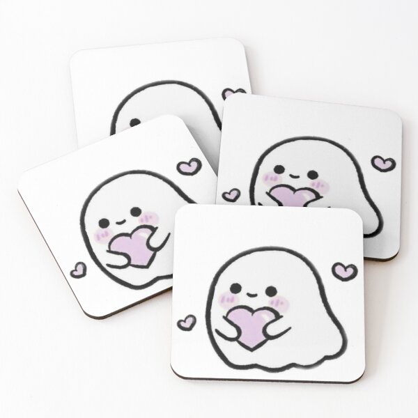 Item preview, Cute Kawaii Ghost Holding Heart designed and sold by ArtByPrachii.
