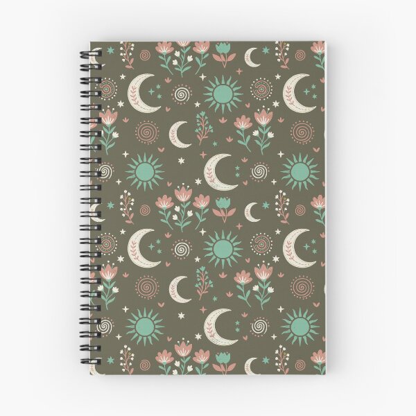 Item preview, Mystic Moons and Suns with Wildflowers in Olive Green designed and sold by Pattique.