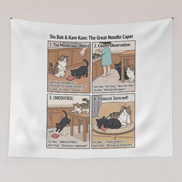 Item preview, Siu Bak & Kam Kam: The Great Noodle Caper Cat Comic designed and sold by PetalsPaws.