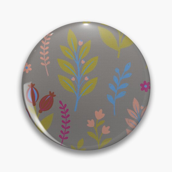 Item preview, Retro Botanical Elements in Mineral Grey and Cosmic Blue designed and sold by Pattique.