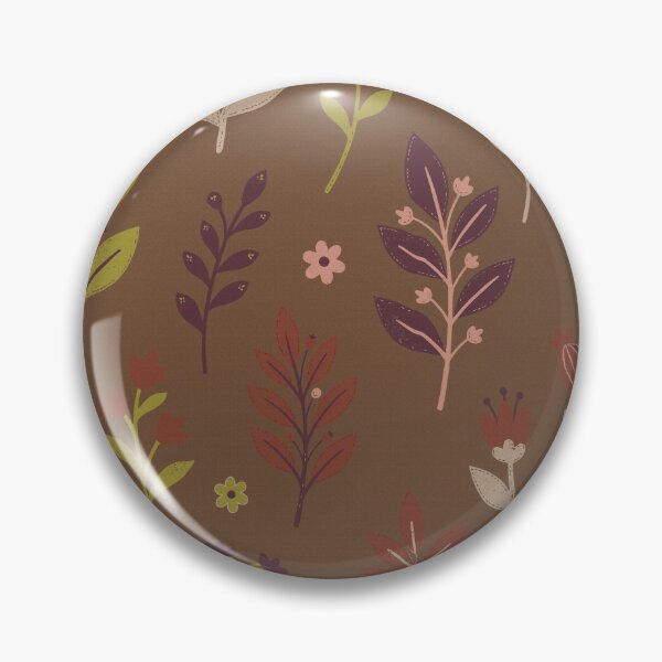 Item preview, Retro Botanical Elements in Cocoa Brown and Terracotta designed and sold by Pattique.