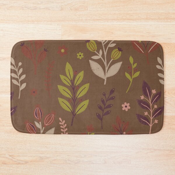 Item preview, Retro Botanical Elements in Cocoa Brown and Terracotta designed and sold by Pattique.