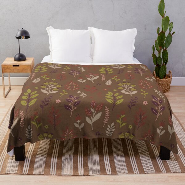 Item preview, Retro Botanical Elements in Cocoa Brown and Terracotta designed and sold by Pattique.