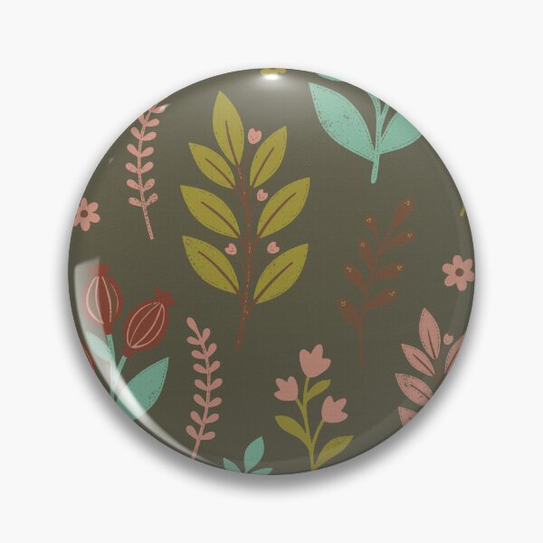 Item preview, Retro Botanical Elements in Olive Green and Turquoise designed and sold by Pattique.