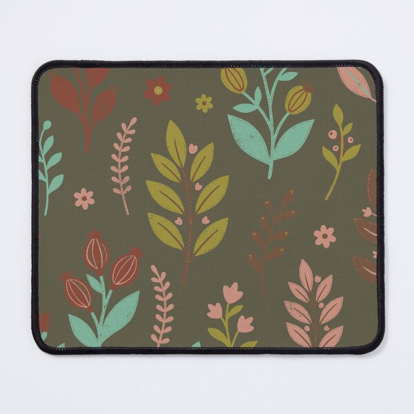 Item preview, Retro Botanical Elements in Olive Green and Turquoise designed and sold by Pattique.