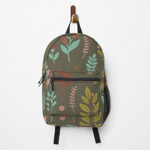 Item preview, Retro Botanical Elements in Olive Green and Turquoise designed and sold by Pattique.