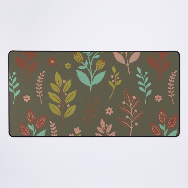 Item preview, Retro Botanical Elements in Olive Green and Turquoise designed and sold by Pattique.