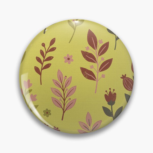 Item preview, Retro Botanical Elements in Mustard Yellow and Terracotta designed and sold by Pattique.