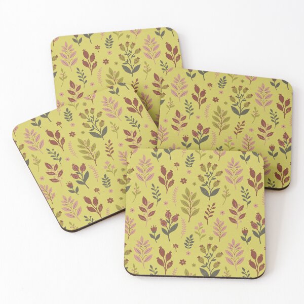 Item preview, Retro Botanical Elements in Mustard Yellow and Terracotta designed and sold by Pattique.