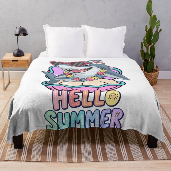 Item preview, Cute Shark Hello Summer Tropical Beach Summer designed and sold by yuki-hana.