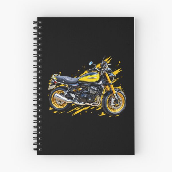 Item preview, black yellow street bike motorcycle rider retro style designed and sold by RobertFArms.