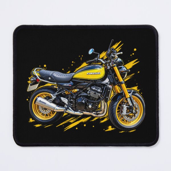 Item preview, black yellow street bike motorcycle rider retro style designed and sold by RobertFArms.