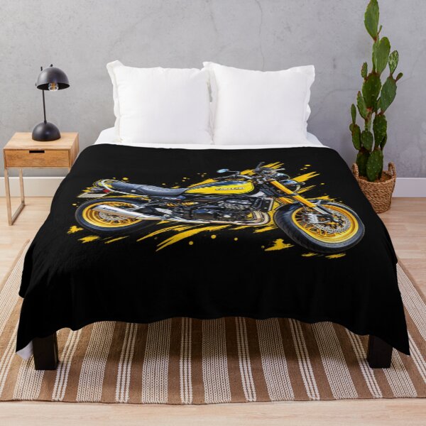Item preview, black yellow street bike motorcycle rider retro style designed and sold by RobertFArms.