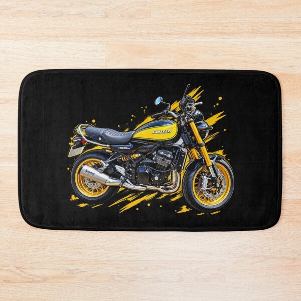 Item preview, black yellow street bike motorcycle rider retro style designed and sold by RobertFArms.