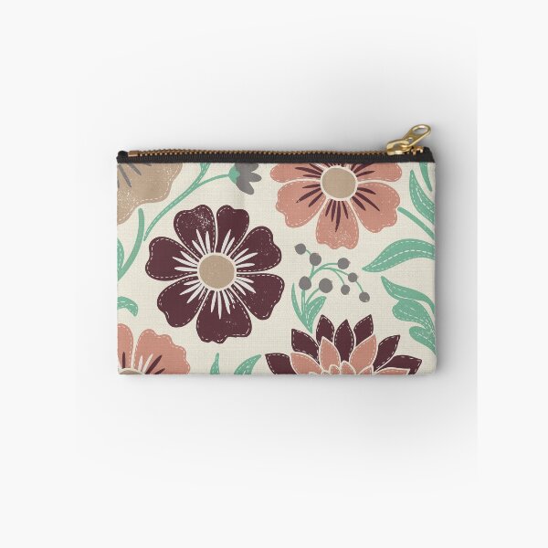 Item preview, Retro Wildflowers in Navy Turquoise and Mahogany designed and sold by Pattique.