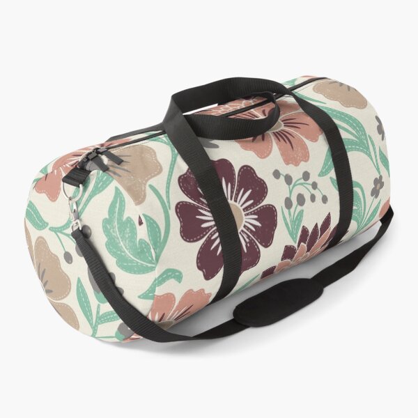 Item preview, Retro Wildflowers in Navy Turquoise and Mahogany designed and sold by Pattique.