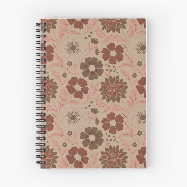 Item preview, Nostalgic Retro Flowers in Terracotta and Sand Tones designed and sold by Pattique.