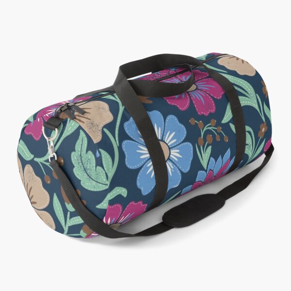 Item preview, Retro Cosmic Flowers in Navy Blue and Fuchsia designed and sold by Pattique.