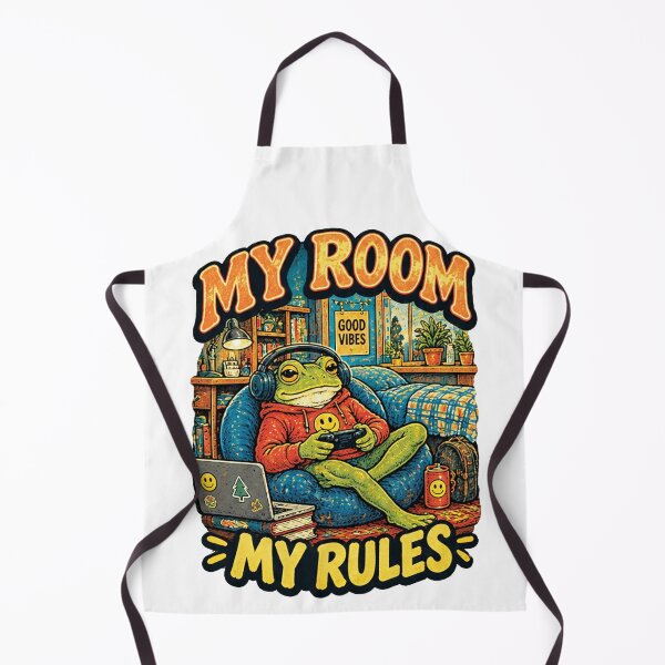 Item preview, A playful frog playing video games in his own room. designed and sold by Thegoldenline.