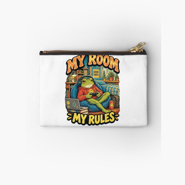 Item preview, A playful frog playing video games in his own room. designed and sold by Thegoldenline.